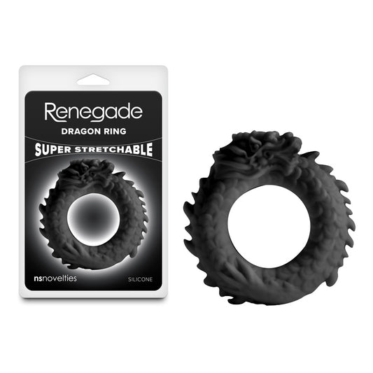 Renegade Dragon Ring Black Black Cock Ring