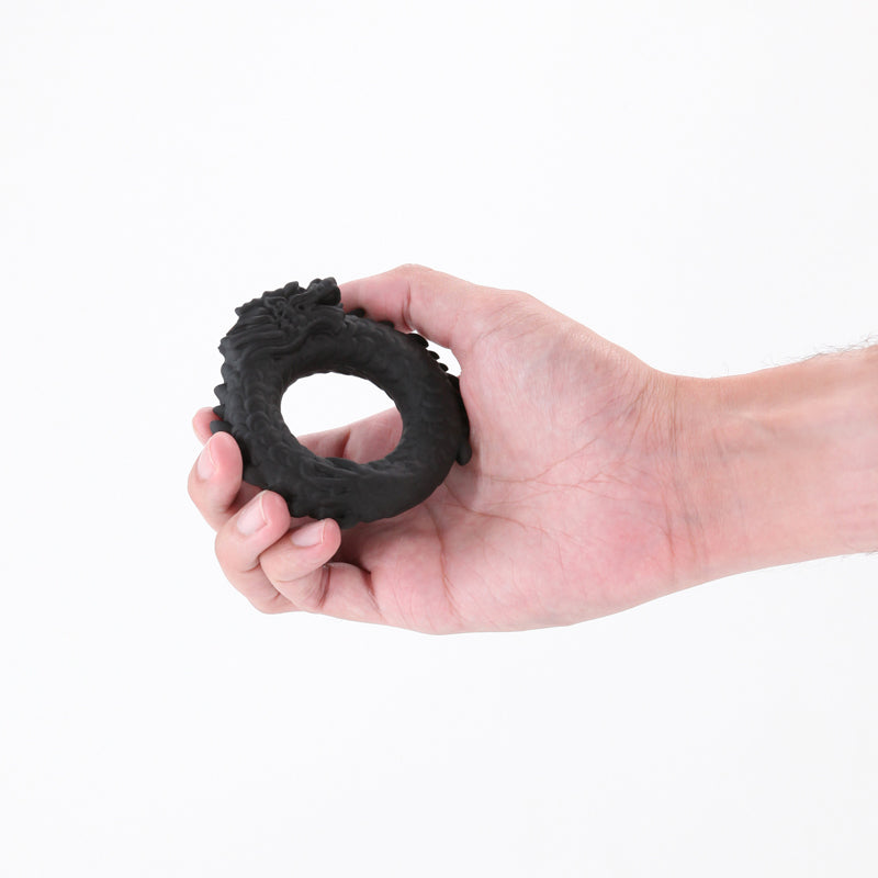 Renegade Dragon Ring Black Black Cock Ring