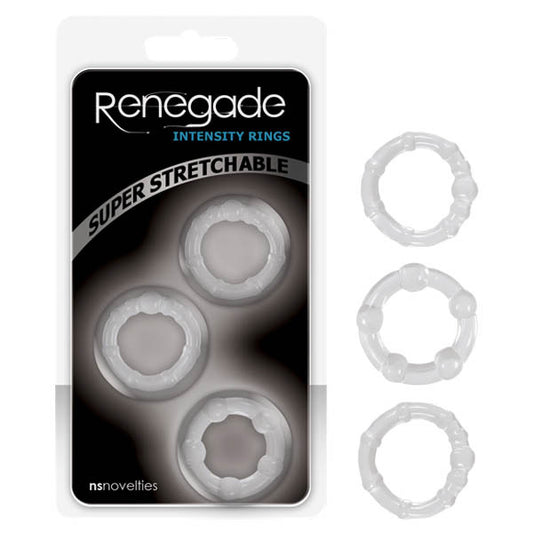 Renegade Intensity Rings Clear Cock Rings Set Of 3