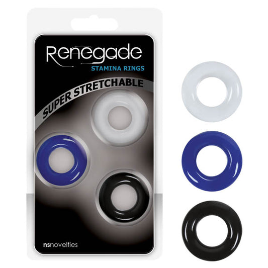Renegade Stamina Rings Coloured Cock Rings Set Of 3