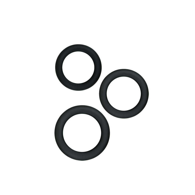 Renegade Diversity Rings Black Cock Rings Set Of 3 Sizes