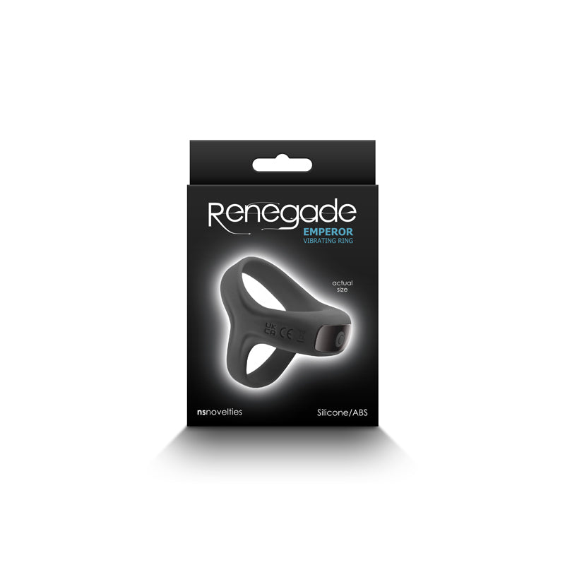 Renegade Emperor Black Black Usb Rechargeable Vibrating Cock & Ball Rings