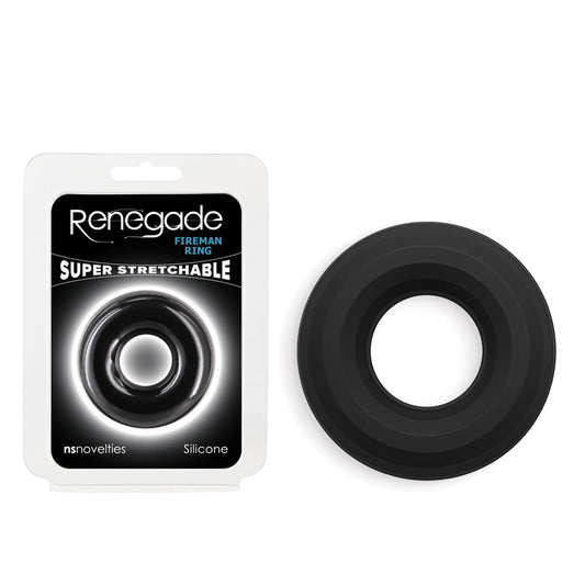 Renegade Fireman Ring Medium Black Black Medium Cock Ring