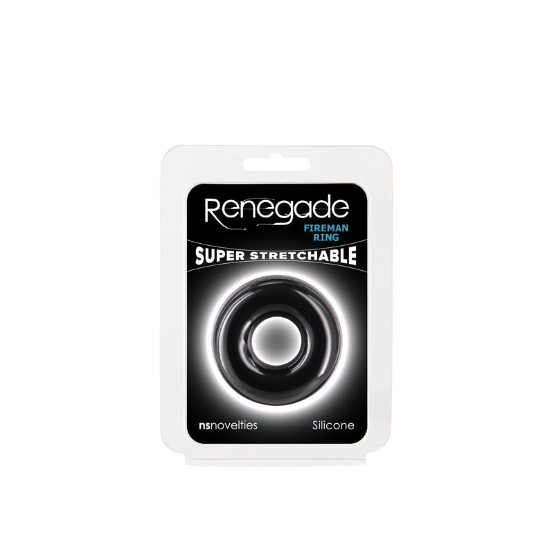 Renegade Fireman Ring Medium Black Black Medium Cock Ring
