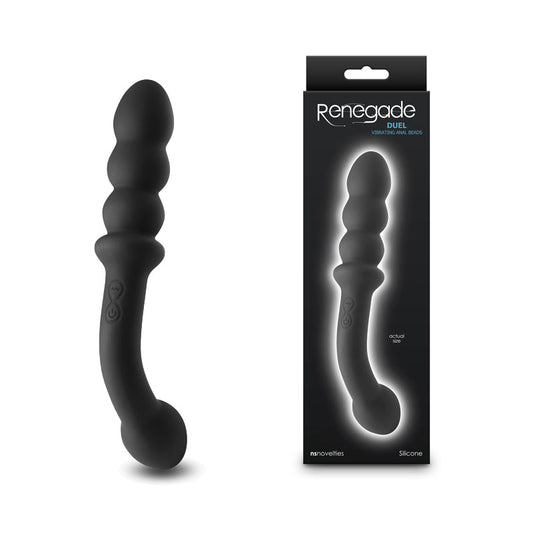 Renegade Duel Black Black 21.4 Cm Usb Rechargeable Vibrating Double Ended Anal Wand