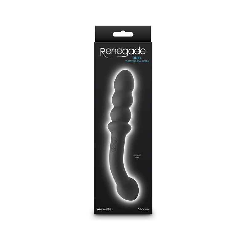 Renegade Duel Black Black 21.4 Cm Usb Rechargeable Vibrating Double Ended Anal Wand