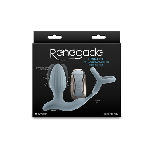 Renegade Pinnacle Grey Grey Usb Rechargeable Vibrating Butt Plug With Cock Ring