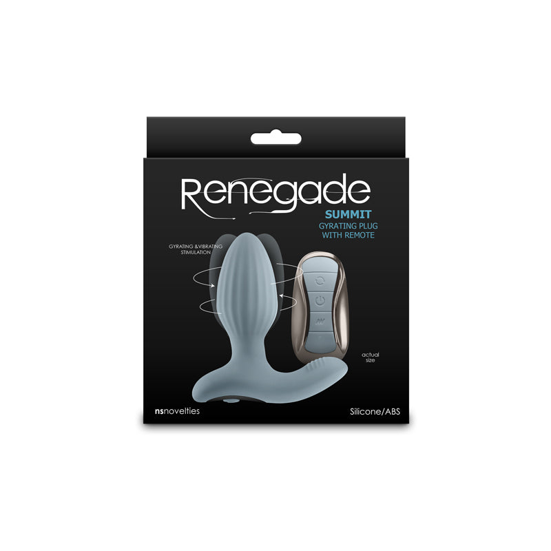 Renegade Summit Grey Grey 10.2 Cm Usb Rechargeable Vibrating Butt Plug With Remote