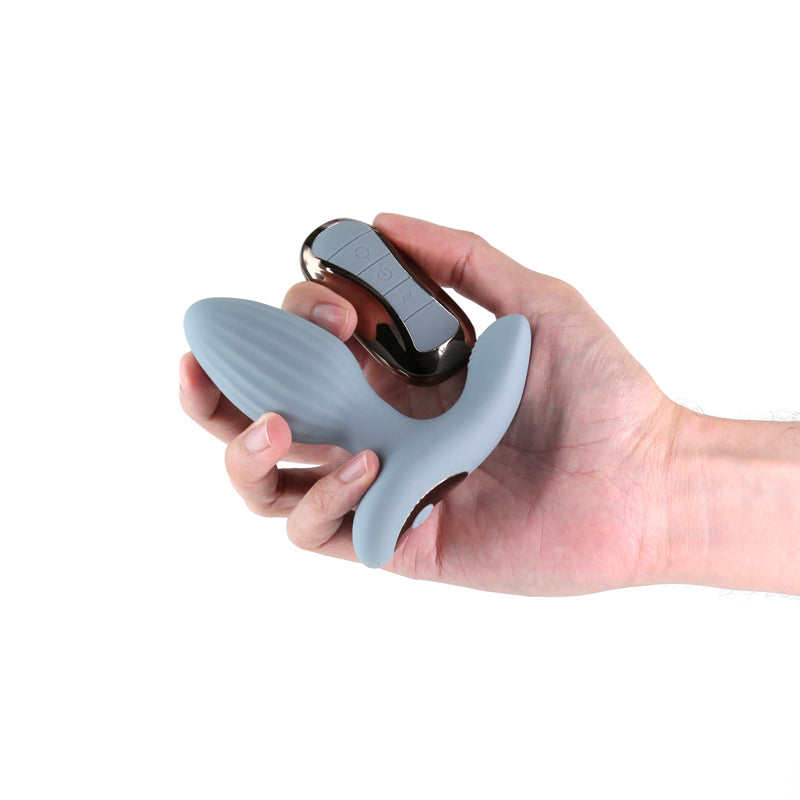 Renegade Summit Grey Grey 10.2 Cm Usb Rechargeable Vibrating Butt Plug With Remote