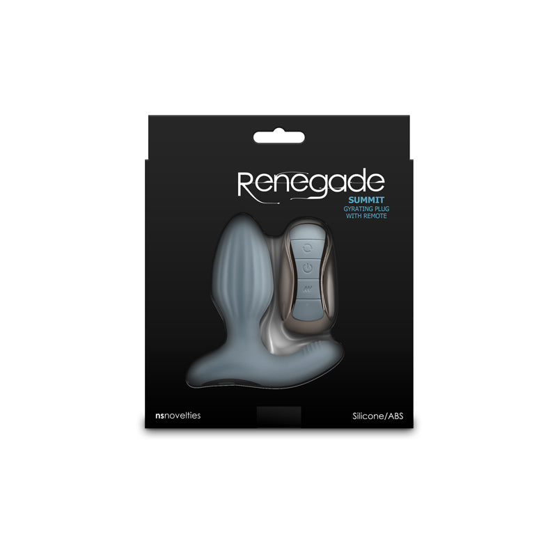 Renegade Summit Grey Grey 10.2 Cm Usb Rechargeable Vibrating Butt Plug With Remote