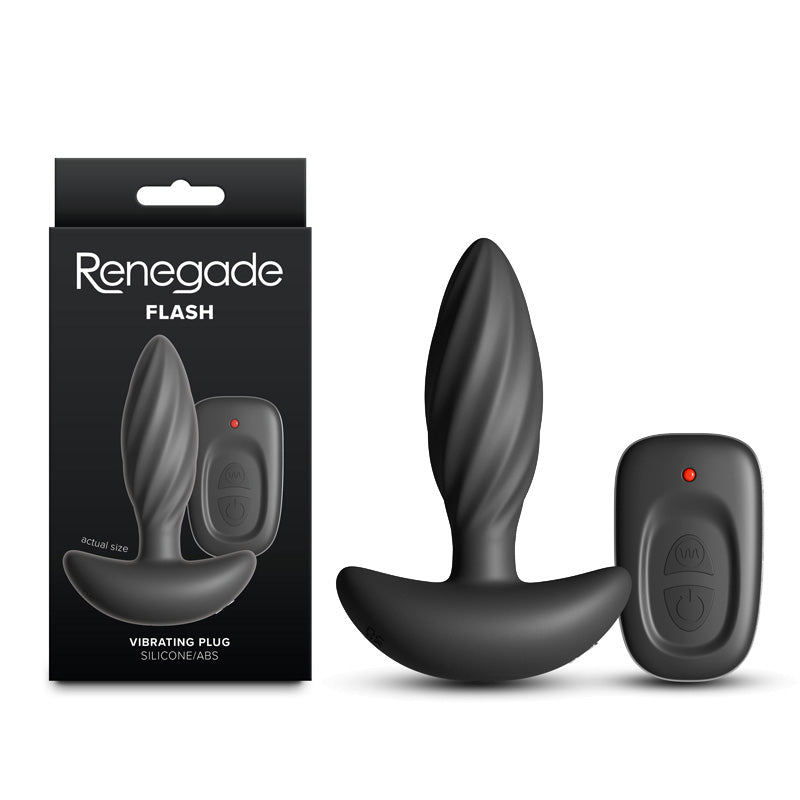 Renegade Flash Black Black 10.3 Cm Usb Rechargeable Vibrating Butt Plug