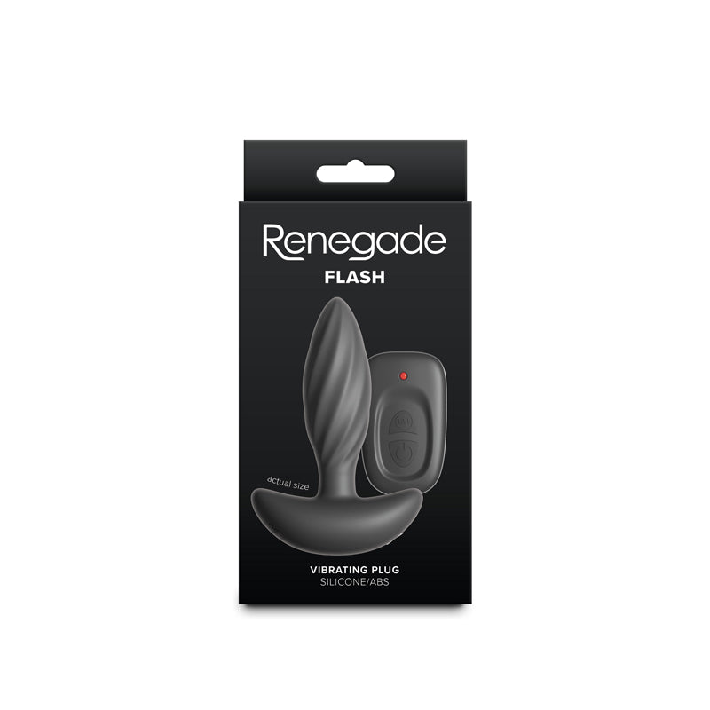 Renegade Flash Black Black 10.3 Cm Usb Rechargeable Vibrating Butt Plug
