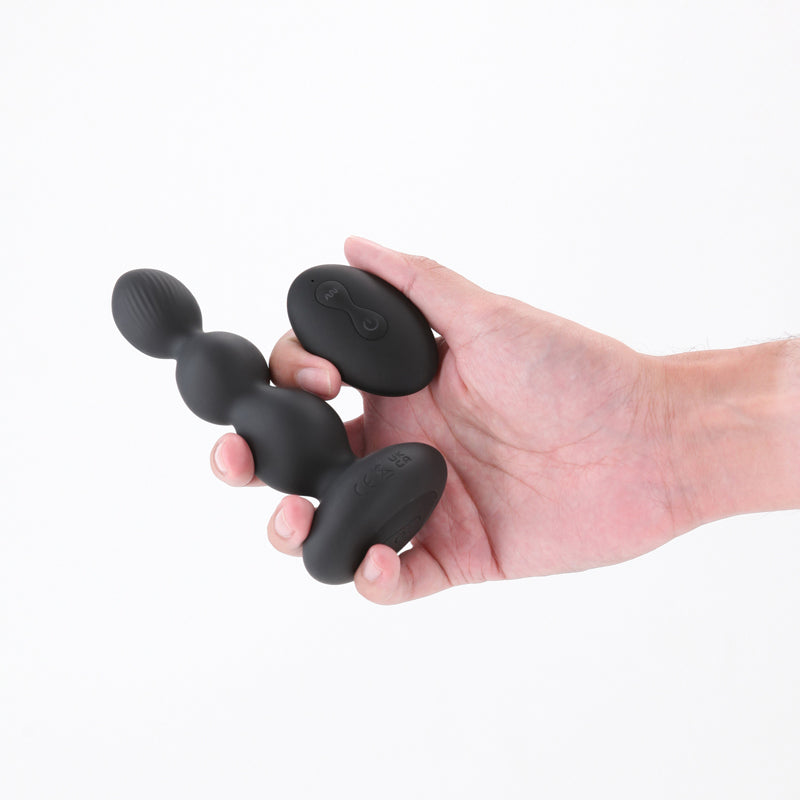 Renegade Valor Black Black 13.7 Cm Usb Rechargeable Vibrating Anal Beads With Wireless Remote