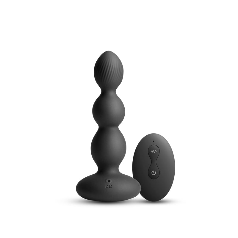 Renegade Valor Black Black 13.7 Cm Usb Rechargeable Vibrating Anal Beads With Wireless Remote