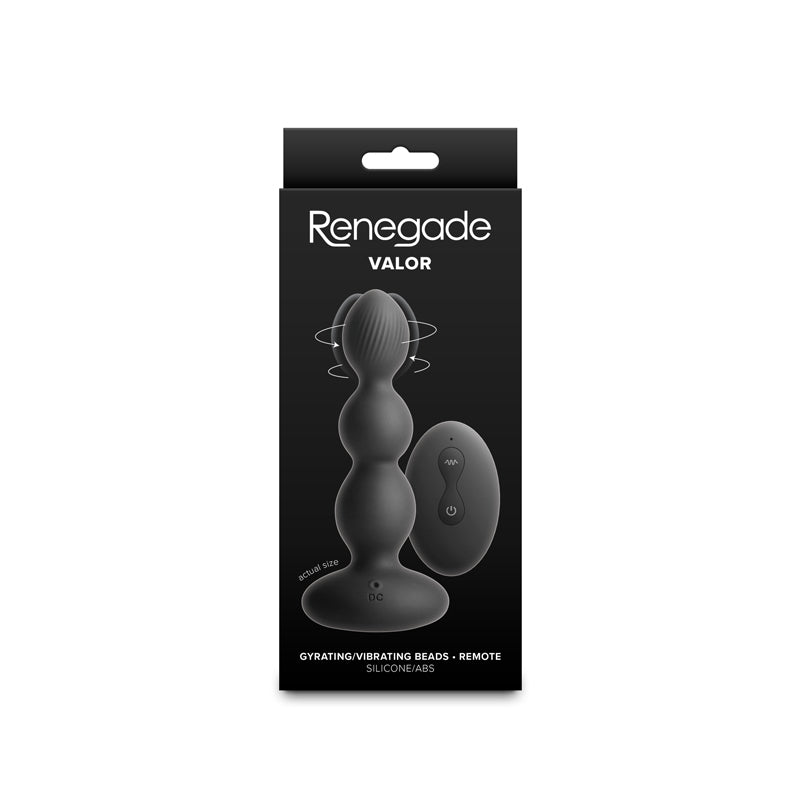 Renegade Valor Black Black 13.7 Cm Usb Rechargeable Vibrating Anal Beads With Wireless Remote