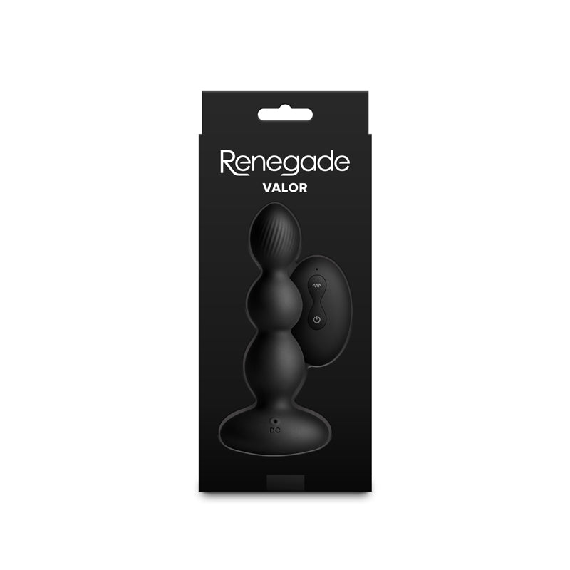 Renegade Valor Black Black 13.7 Cm Usb Rechargeable Vibrating Anal Beads With Wireless Remote
