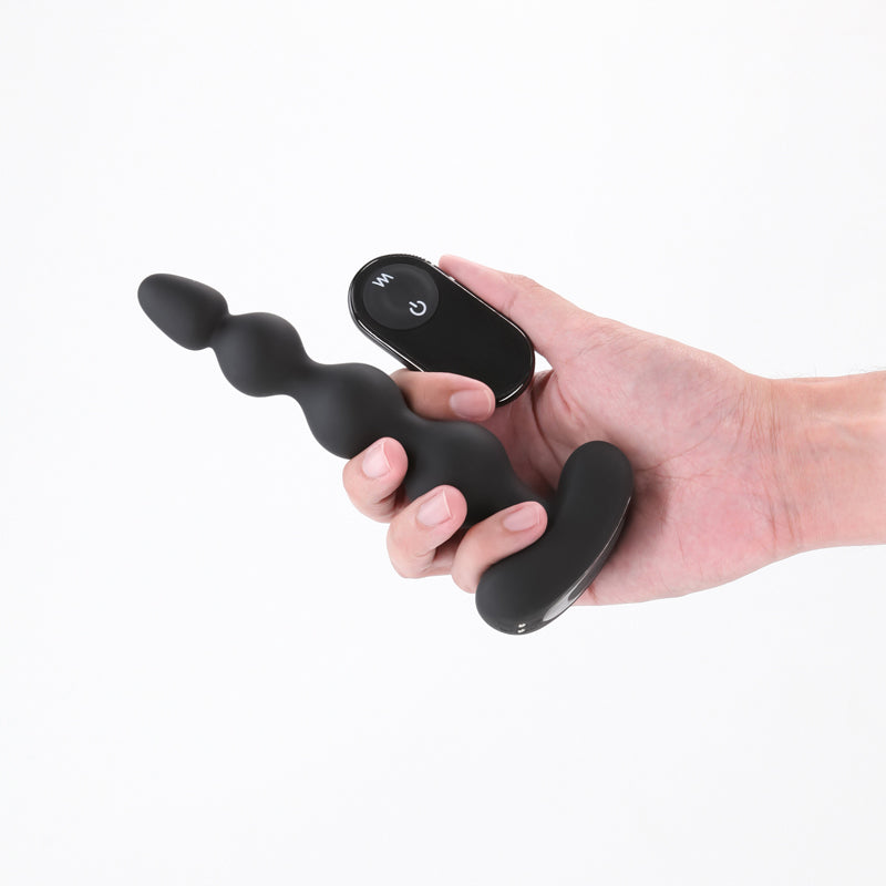 Renegade Reign Black Black 17.9 Cm Usb Rechargeable Vibrating Anal Beads With Wireless Remote