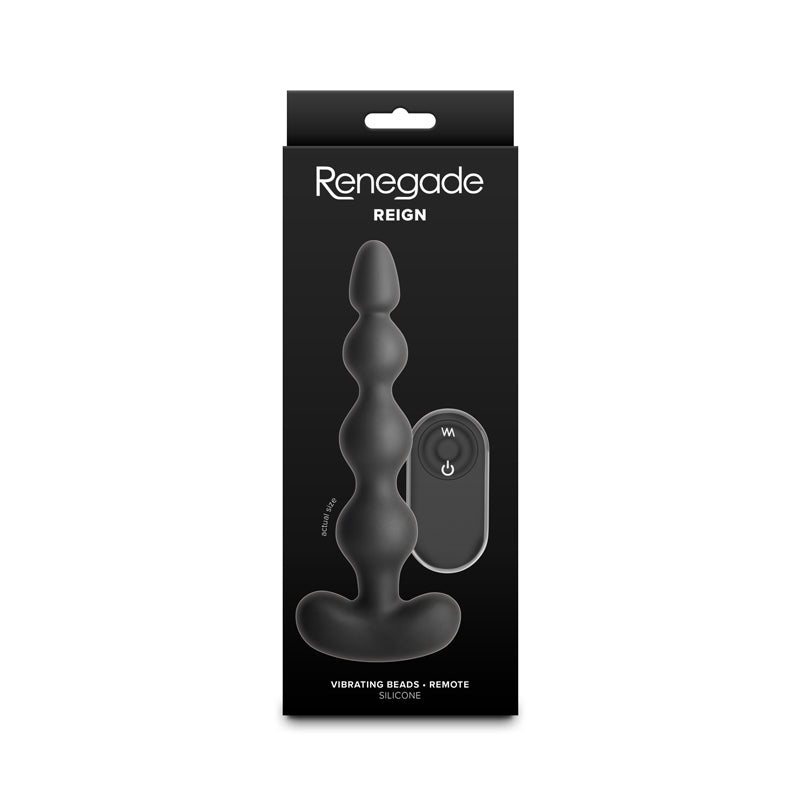 Renegade Reign Black Black 17.9 Cm Usb Rechargeable Vibrating Anal Beads With Wireless Remote