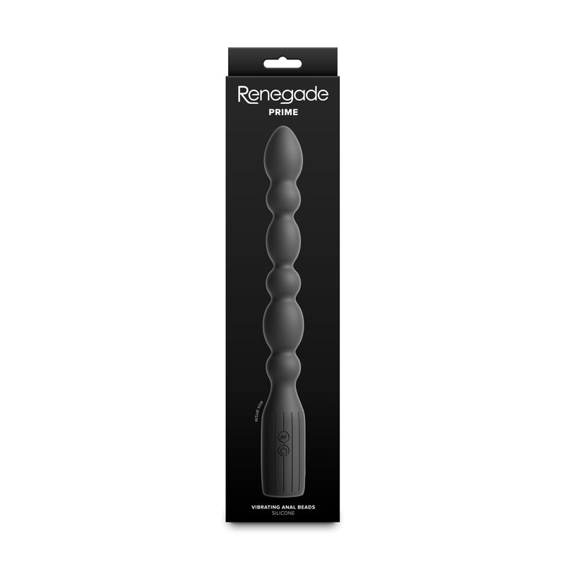 Renegade Prime Black Black 28.8 Cm Usb Rechargeable Vibrating Anal Beads