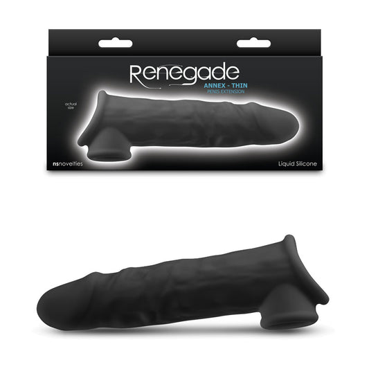 Renegade Annex Thin Black Black 19.4 Cm Penis Extender Sleeve