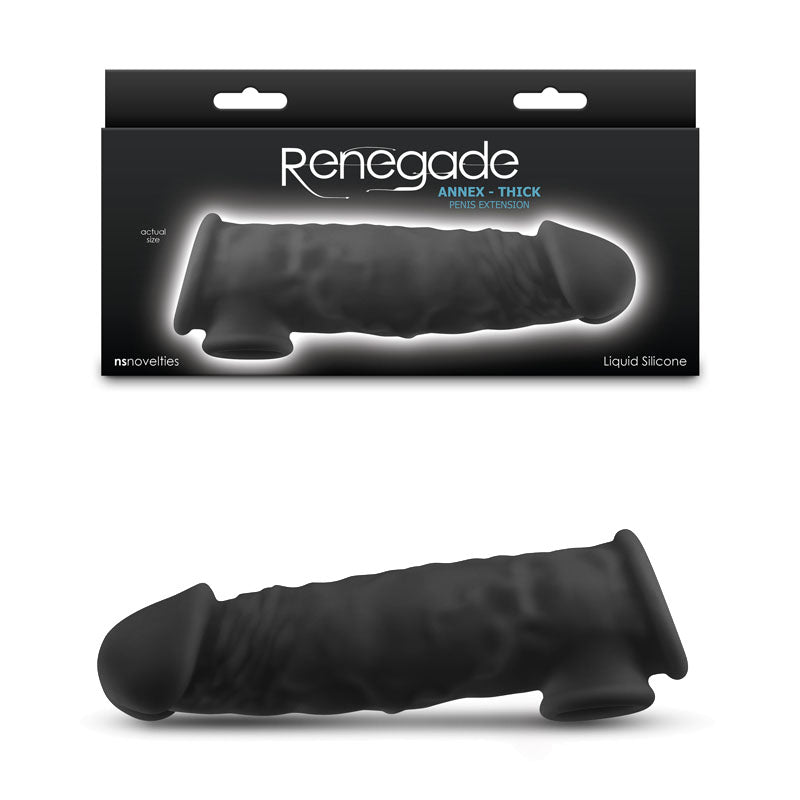 Renegade Annex Thick Black Black 18.6 Cm Penis Extender Sleeve