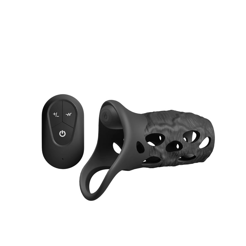 Renegade Edge Black Black Usb Rechargeable Vibrating Penis Sleeve With Wireless Remote