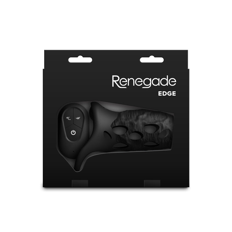 Renegade Edge Black Black Usb Rechargeable Vibrating Penis Sleeve With Wireless Remote