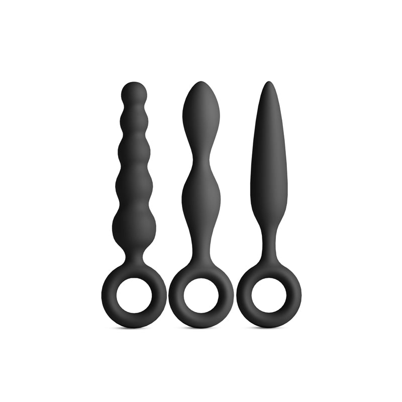 Renegade Trio Kit Black Black Butt Plugs Set Of 3