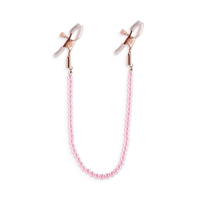 Bound Nipple Clamps Dc1 Pink Gold Nipple Clamps With Pink Pearl Chain