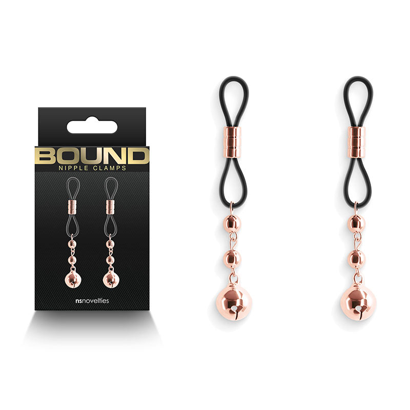 Bound Nipple Clamps D1 Rose Gold Rose Gold/Black Nipple Clamps Set Of 2