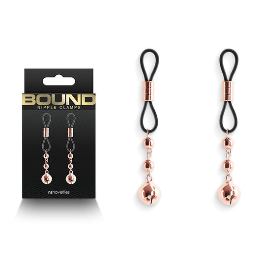 Bound Nipple Clamps D1 Rose Gold Rose Gold/Black Nipple Clamps Set Of 2