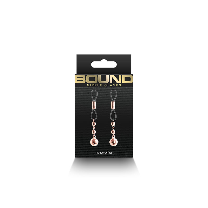 Bound Nipple Clamps D1 Rose Gold Rose Gold/Black Nipple Clamps Set Of 2