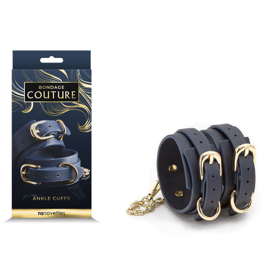 Bondage Couture Ankle Cuffs Blue Blue Restraints