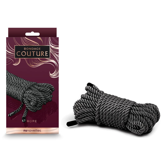 Bondage Couture Rope Black Black Bondage Rope 7.6 Metre