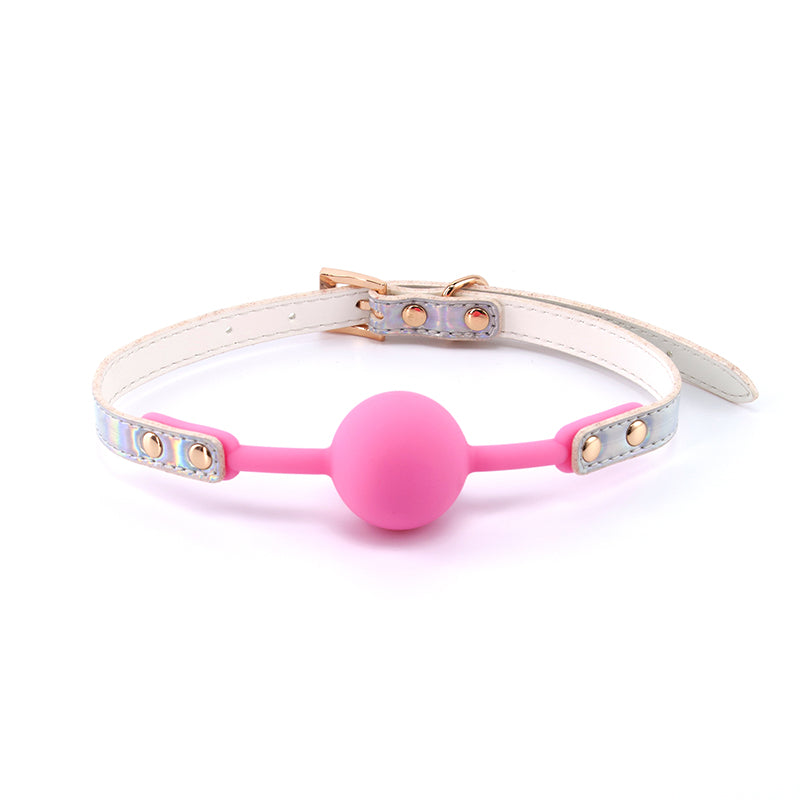 Cosmo Bondage Ball Gag Rainbow Metallic Rainbow/Pink Mouth Restraint