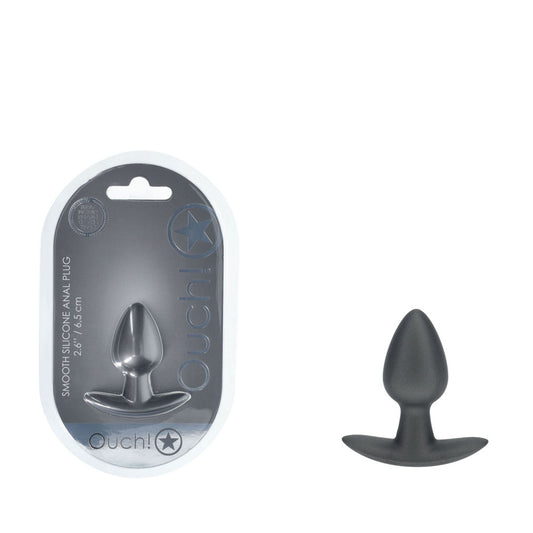 Ouch! Anal Plug Small Gun Metal Gun Metal Grey 6.5 Cm Small Butt Plug