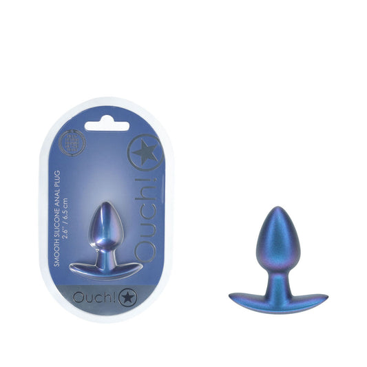Ouch! Anal Plug Small Metallic Blue Metallic Blue 6.5 Cm Small Butt Plug