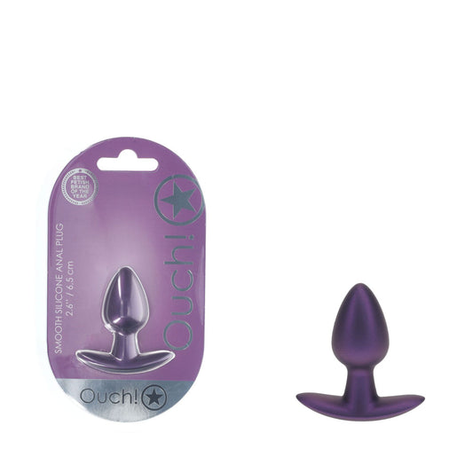Ouch! Anal Plug Small Metallic Purple Metallic Purple 6.5 Cm Small Butt Plug