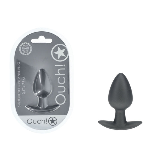 Ouch! Anal Plug Medium Gun Metal Gun Metal Grey 7.9 Cm Medium Butt Plug