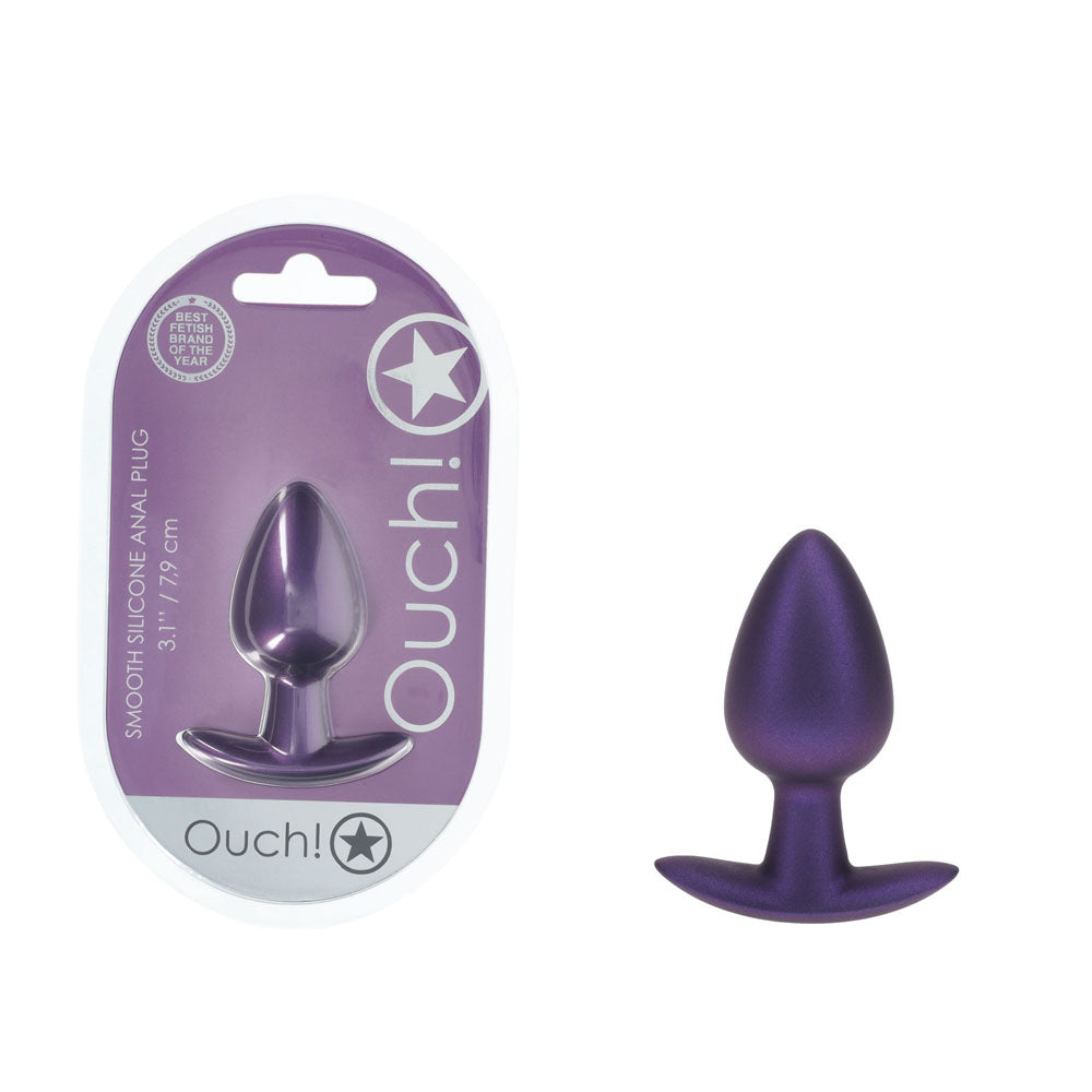 Ouch! Anal Plug Medium Metallic Purple Metallic Purple 7.9 Cm Medium Butt Plug