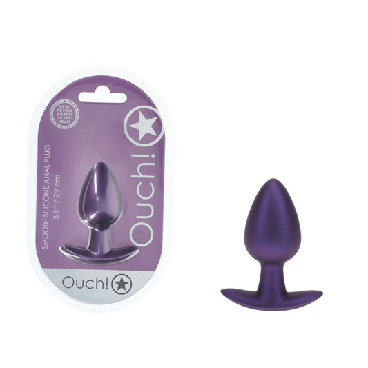 Ouch! Anal Plug Medium Metallic Purple Metallic Purple 7.9 Cm Medium Butt Plug