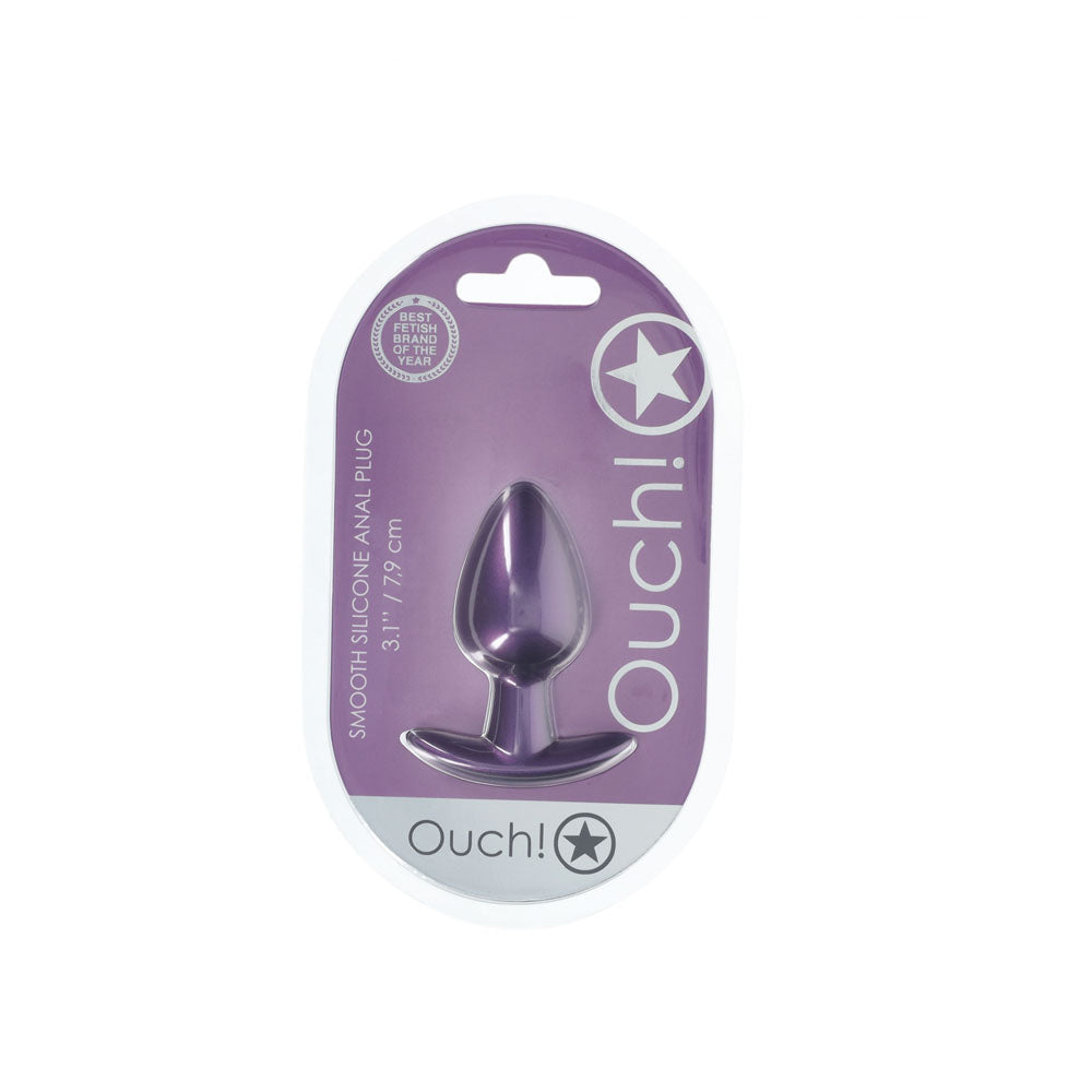 Ouch! Anal Plug Medium Metallic Purple Metallic Purple 7.9 Cm Medium Butt Plug