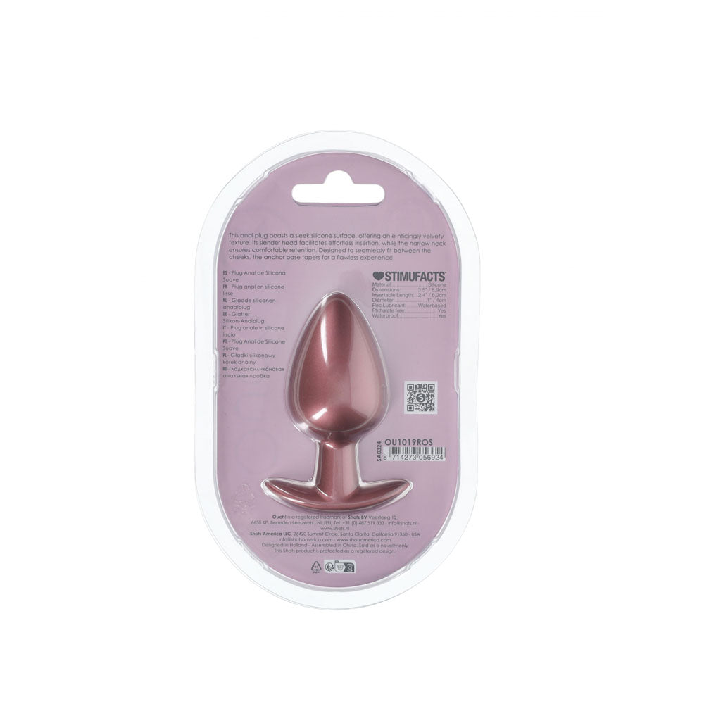 Ouch! Anal Plug Large Rose Gold Rose Gold 8.9 Cm Large Butt Plug