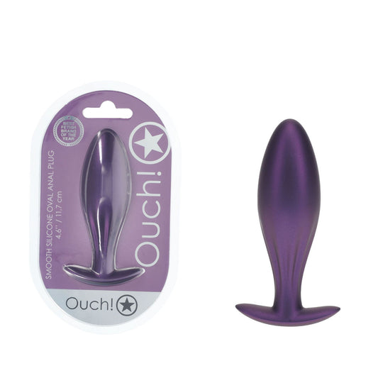 Ouch! Oval Anal Plug Metallic Purple Metallic Purple 11.7 Cm Butt Plug