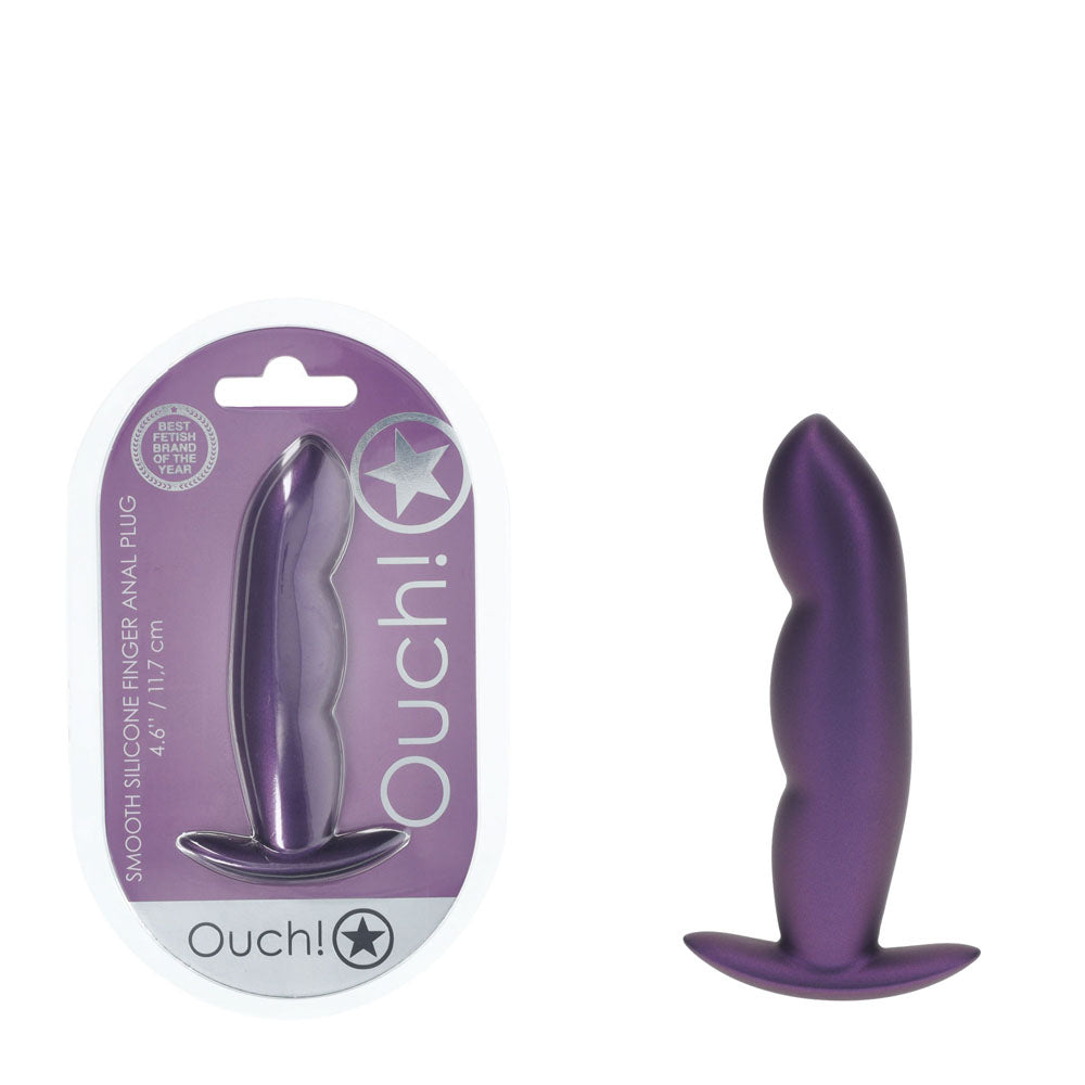 Ouch! Finger Anal Plug Metallic Purple Metallic Purple 11.7 Cm Butt Plug