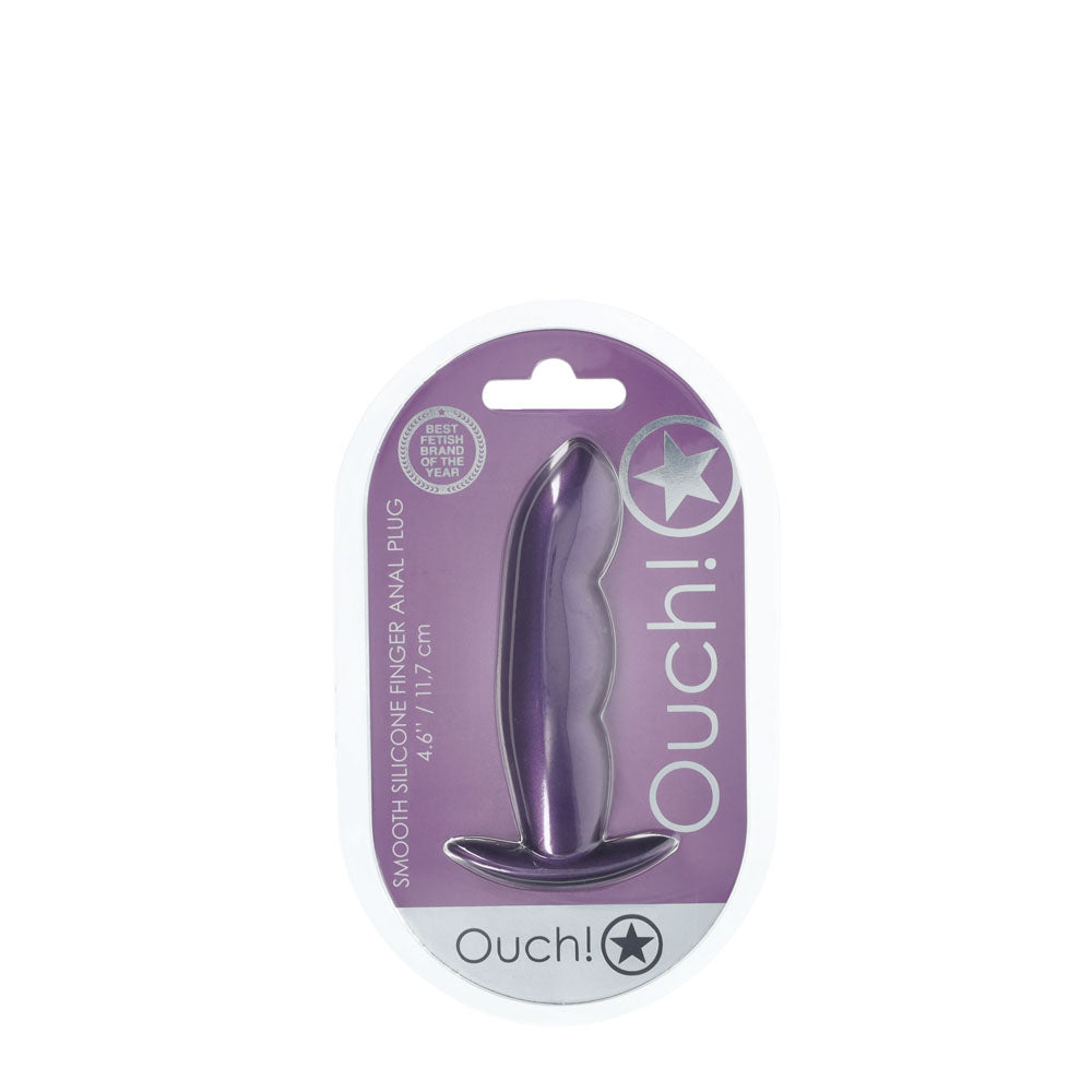 Ouch! Finger Anal Plug Metallic Purple Metallic Purple 11.7 Cm Butt Plug