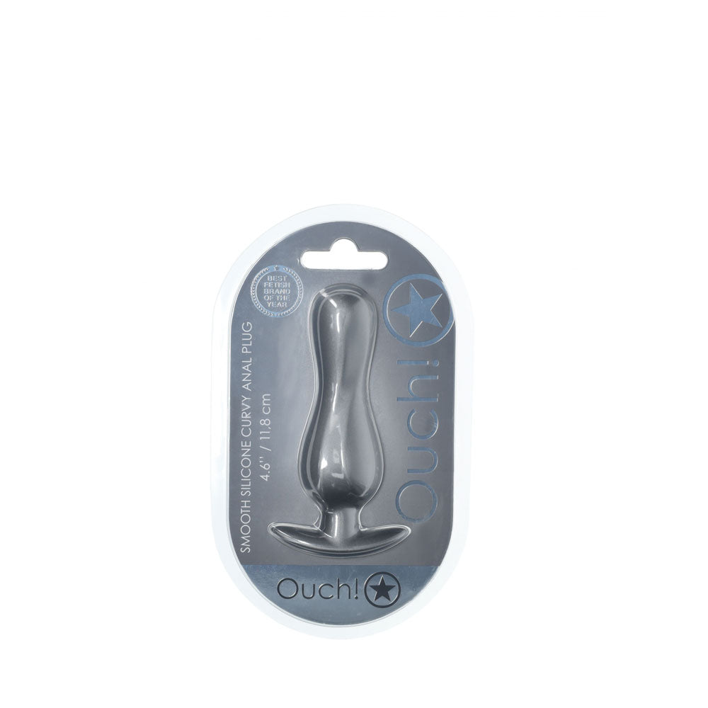 Ouch! Curvy Anal Plug Gun Metal Gun Metal Grey 11.7 Cm Butt Plug