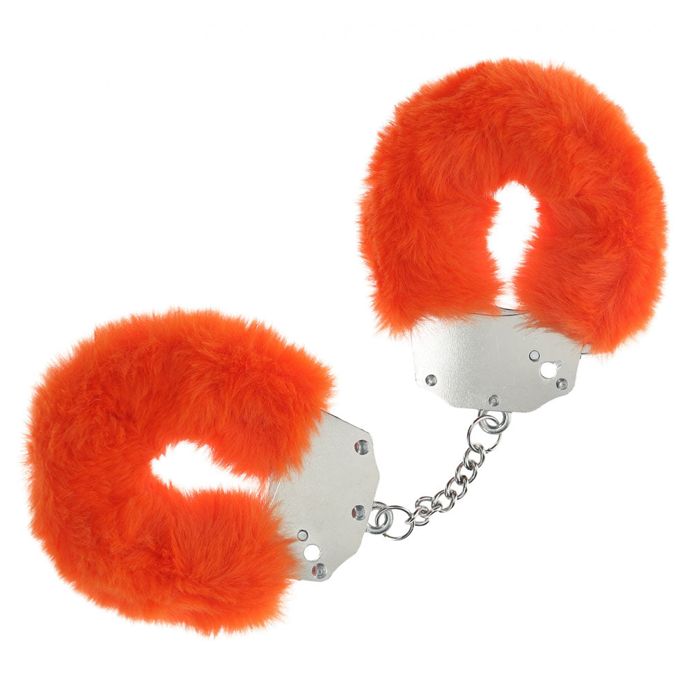 Ouch! Heavy Duty Fluffy Cuffs Orange Orange Fluffy Restraints