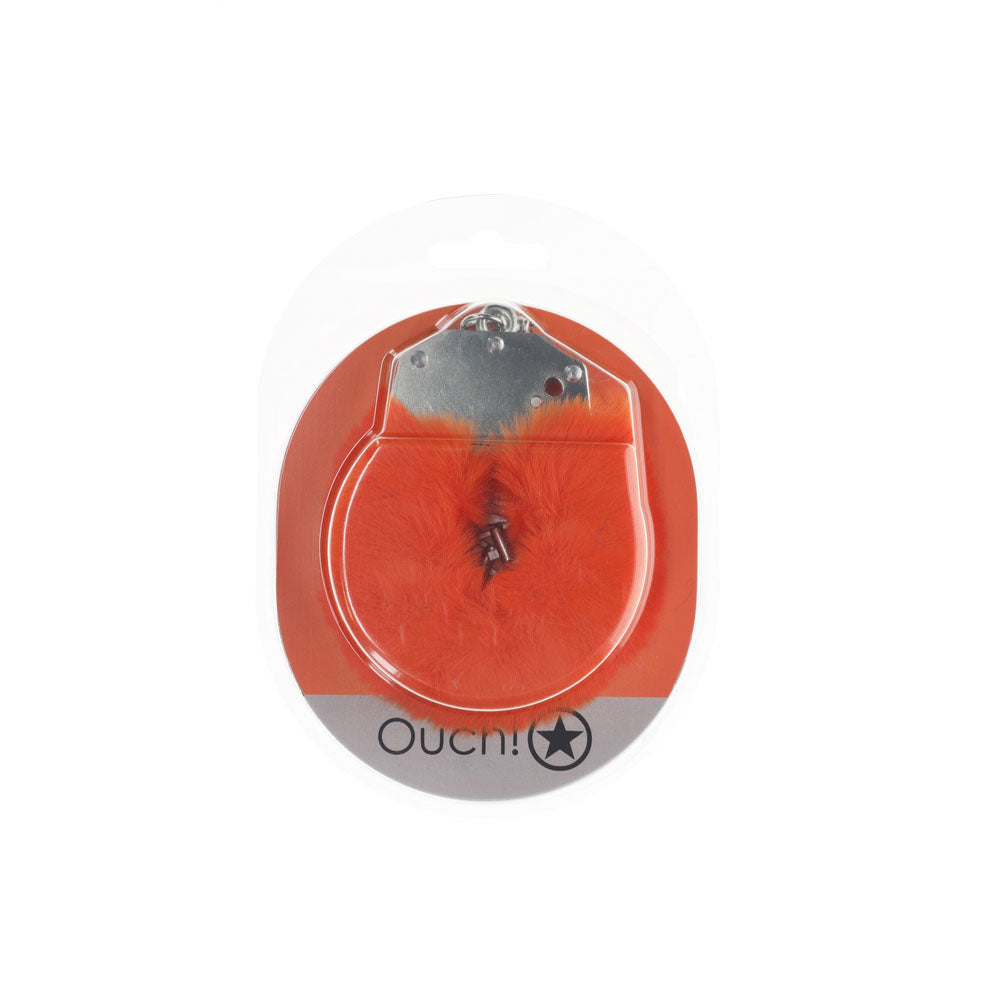 Ouch! Heavy Duty Fluffy Cuffs Orange Orange Fluffy Restraints