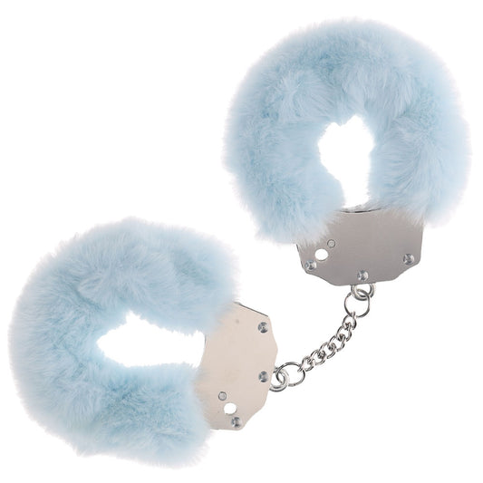 Ouch! Heavy Duty Fluffy Cuffs Powder Blue Powder Blue Fluffy Restraints